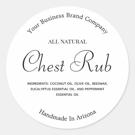 クリーンモダンミニマルなユーカリプタスバーム軟膏 ラウンドシール (正面)