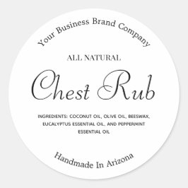 クリーンモダンミニマルなユーカリプタスバーム軟膏 ラウンドシール