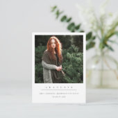 クリーンモダンミニマルな写真カスタムの卒業 案内ポストカード (スタンド正面)