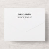 クリーンモダンミニマル写真QRコード結婚s オールインワン招待状 (裏面)