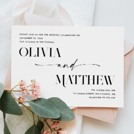 クリーンモダンミニマ結婚リスト写真+ QR詳細 招待状