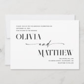 クリーンモダンミニマ結婚リスト写真+ QR詳細 招待状 (正面)