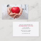 クリーンモダンユニークハートドクターメディカル 名刺 (正面/裏面)