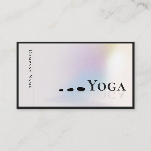 クリーンモダンヨガインストラクターホログラフィックシルバー 名刺 (正面)