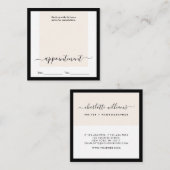 クリーンモダンレイアウトシック書道アポイントメント スクエア名刺 (正面/裏面)