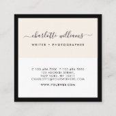 クリーンモダンレイアウトシック書道アポイントメント スクエア名刺 (裏面)