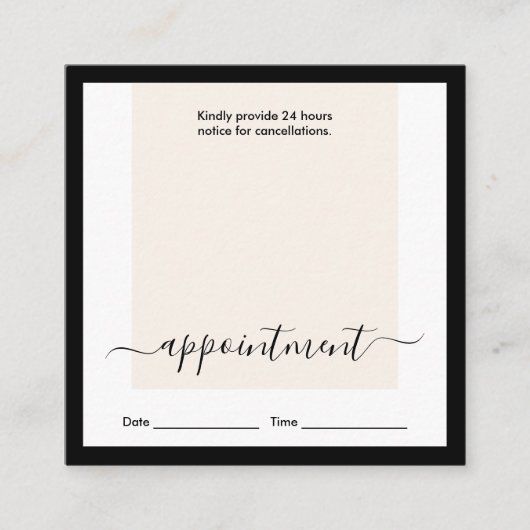 クリーンモダンレイアウトシック書道アポイントメント スクエア名刺 (正面)