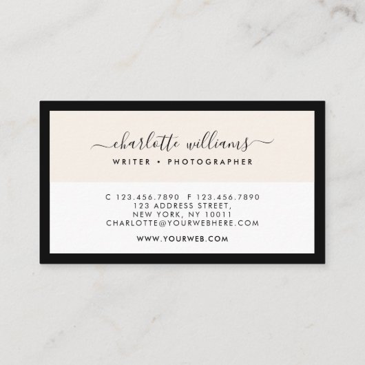 クリーンモダンレイアウトシック書道アポイントメント 名刺 (裏面)