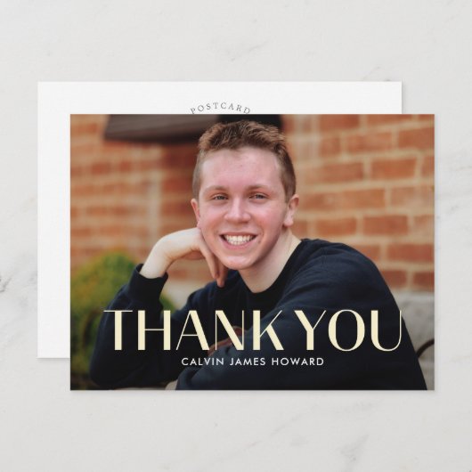 クリーンモダン編集可能な色ありがとうはがき ポストカード (正面/裏面)