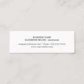 クリーンモダン野菜フォト栄養士 スキニー名刺 (裏面)