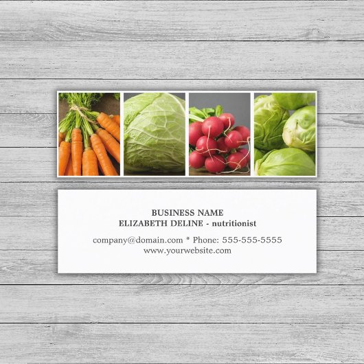 クリーンモダン野菜フォト栄養士 スキニー名刺