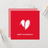 クリーンモノクロクモダンラスVibeラブハート カード (正面/裏面インサイチュ)