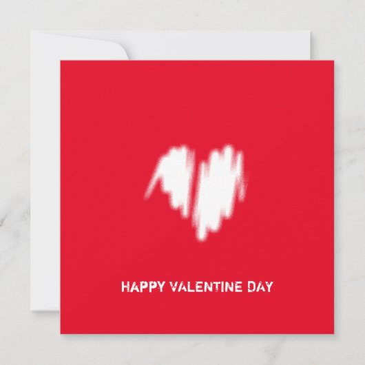 クリーンモノクロクモダンラスVibeラブハート カード (正面)