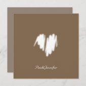 クリーンモノクロクモダンラスVibeラブハート サンキューカード (正面/裏面)