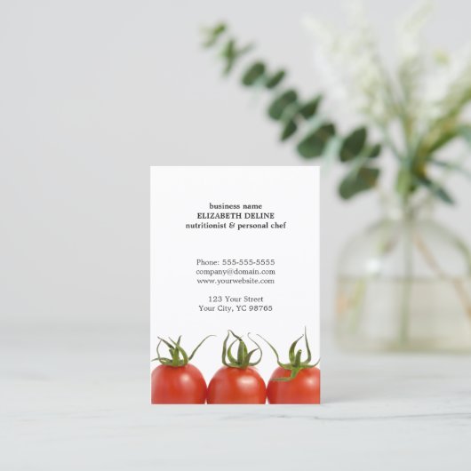 クリーンユニークトマトヘルス栄養士シェフ 名刺 (スタンド正面)