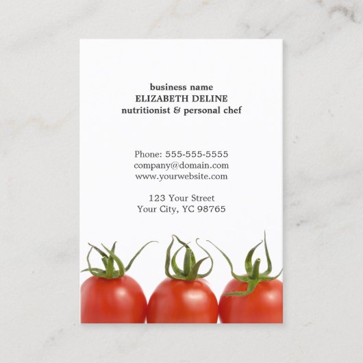 クリーンユニークトマトヘルス栄養士シェフ 名刺 (正面)