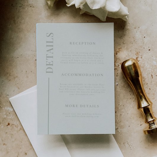 クリーンラインセージ結婚グリーン詳細 エンクロージャーカード