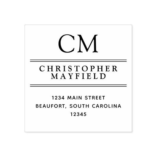 クリーンラインモノグラモダンム差出人住所 ラバースタンプ (インプリント)