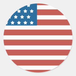 クリーンライン アメリカ国旗 7月4日 ラウンドシール