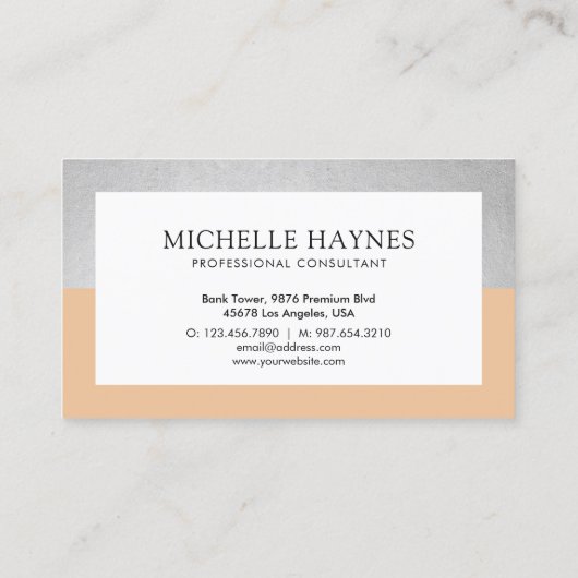 クリーンラモダンックスミニマルプロフェッショナルオレンジ 名刺 (裏面)