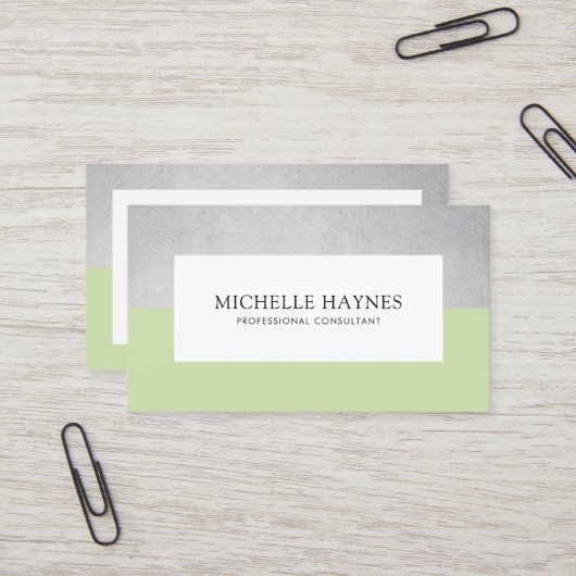 クリーンラモダンックスミニマルプロフェッショナルグリーン 名刺 (正面/裏面インサイチュ)