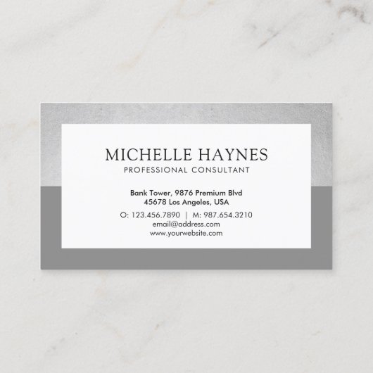 クリーンラモダンックスミニマルプロフェッショナルグレー 名刺 (裏面)