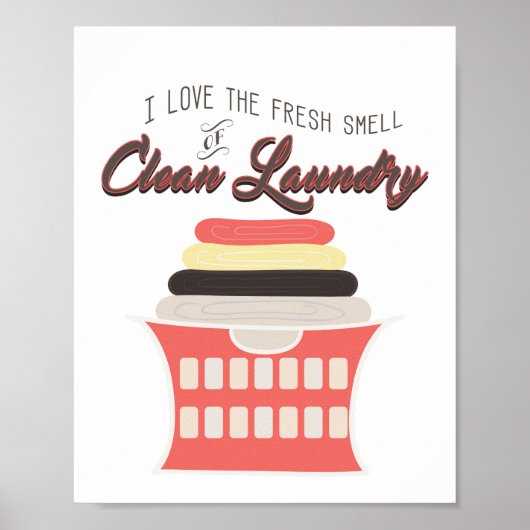 クリーンランドリーアートプリント – ランドリーウォールアート ポスター (正面)