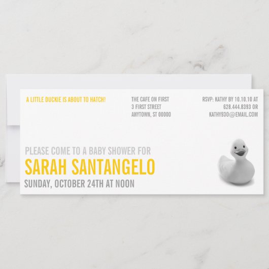 クリーンレモンキッチベビーシャワー招待状 招待状 (正面)