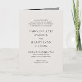 クリーン中立QRコードエレガントな結婚式 招待状 (正面)