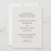 クリーン中立QRコードエレガントな結婚式 招待状 (正面)