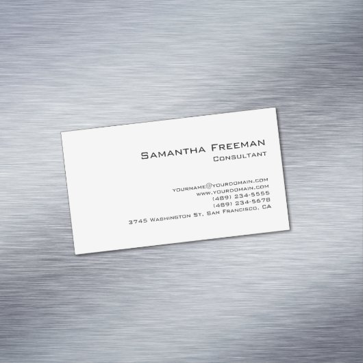 クリーン伝統的プレーン白ミニマリスト マグネット名刺 (インサイチュ)