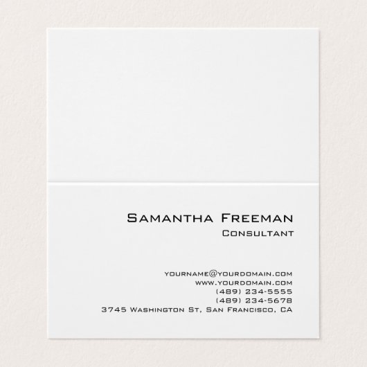 クリーン伝統的プレーン白ミニマリスト 名刺 (外部フラット)