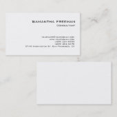 クリーン伝統的プレーン白ミニマリスト 名刺 (正面/裏面)