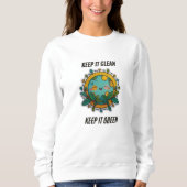 クリーン保でグリーン | レディースベーシックスウェットシャツ スウェットシャツ (正面)