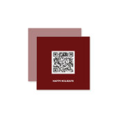 クリーン単色企業のQRコードクリスマスツリー ノートカード (正面/裏面インサイチュ)