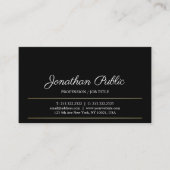 クリーン平野モダン黒金ゴールドデザイン洗練 名刺 (正面)