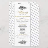 クリーン文字スクリプトミニマル結婚式 プログラム (正面/裏面)