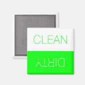 クリーン汚いインジケータのネオングリーン食洗機 マグネット (正面/裏面)