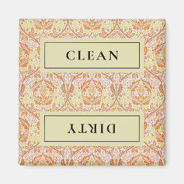 クリーン汚いオレンジ色のフローラ食洗機 マグネット