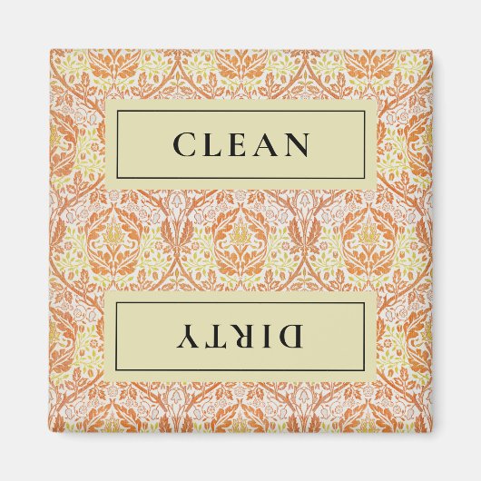 クリーン汚いオレンジ色のフローラ食洗機 マグネット (正面)