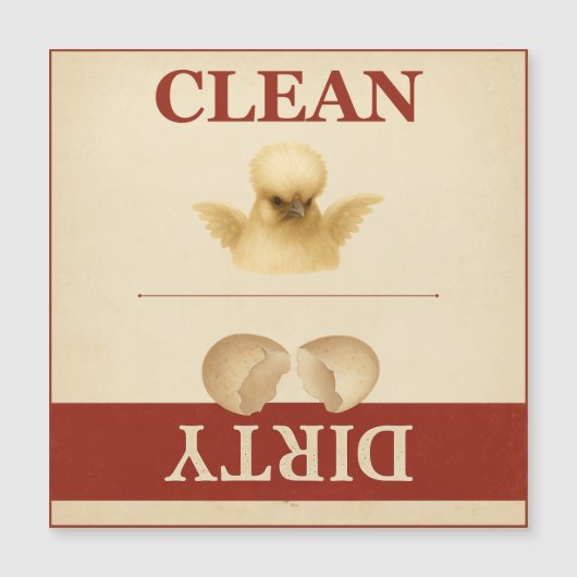 クリーン汚いシルキーチキン食洗機マグネットカード (正面)