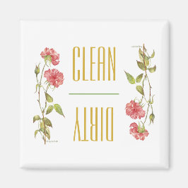 クリーン汚いピンクのカーネーションのフリップ食洗機 マグネット