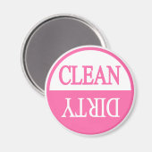 クリーン汚いピンクのラウンド食洗機磁石 マグネット (正面/裏面)