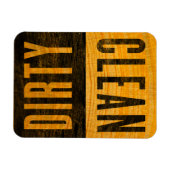 クリーン汚いレタープレスのヒノキ食洗機磁石 マグネット (横)