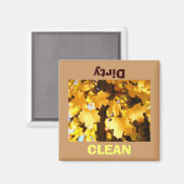 クリーン汚い食器洗浄機マグネット黄金秋 マグネット (正面/裏面)