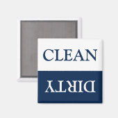 クリーン汚い食洗機ネイビーブルー白 マグネット (正面/裏面)