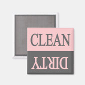 クリーン汚れたグレーとピンクの食洗機磁石 マグネット (正面/裏面)