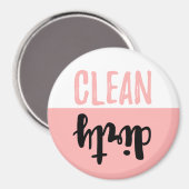 クリーン汚れたピンクの白い黒のブラシ食洗機 マグネット (正面/裏面)