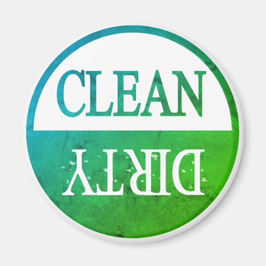 クリーン汚れた緑の丸い食洗機磁石 マグネット (正面)