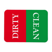 クリーン汚れた緑の赤い白い食洗機 マグネット (横)